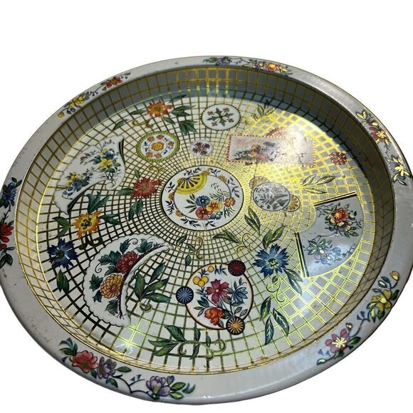Vintage Daher Decorated Ware England tin round decorative round tray - Picture 8 of 12